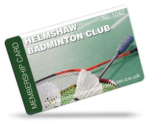 Badminton Club Membership Card Printing - CPcards