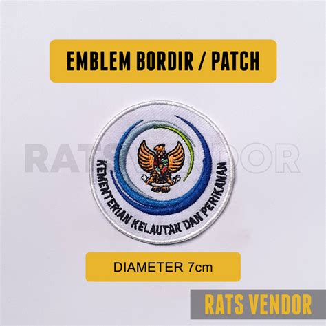 Jual Emblem Bordir Patch Logo Kkp Kementerian Kelautan Dan Perikanan