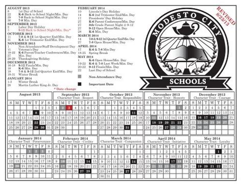 Calendar - Modesto City Schools