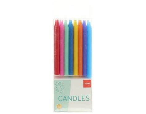 Kaarsjes Color Pop 6cm 16 Stuks Partywinkel