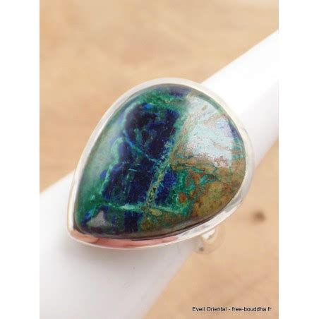 Bague Argent Azurite Boulder Ajustable