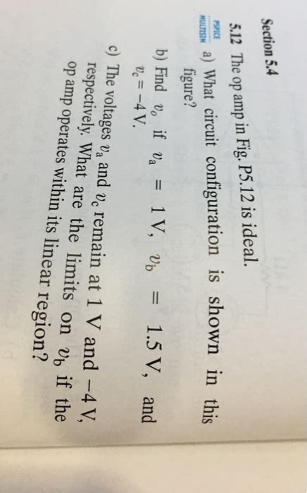 Solved Section 5 4 5 12 The Op In Fig P5 12 Is Ideal Chegg