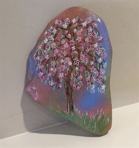 Northeastohiorocks Paintedrocks Painted Rocks Cherry Blossom Tree