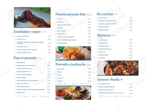 Menu at El Pescaíto de Carmela restaurant Granada