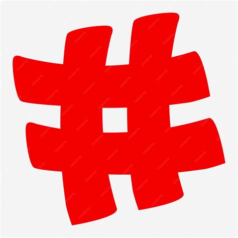 Premium Vector | Red hashtag sign symbol