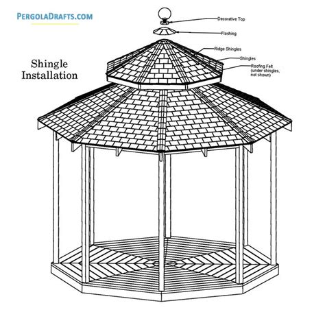 10x10 Hip Roof Gazebo Plans Building And Plans Gazebo Blueprints