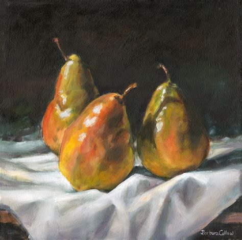 Performing Pears 12x12 inch oil on canvas 油絵