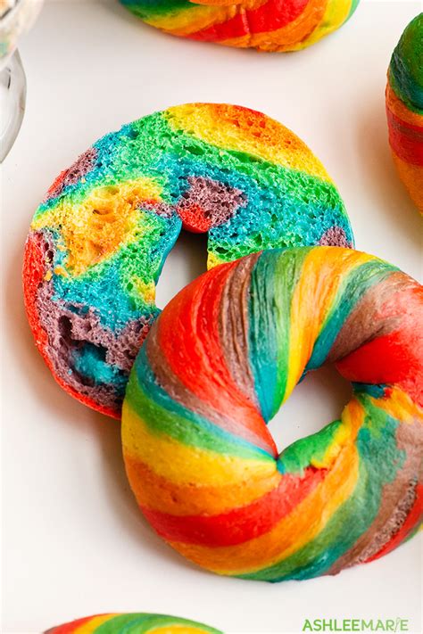 Homemade Rainbow Bagel Recipe - Ashlee Marie - real fun with real food