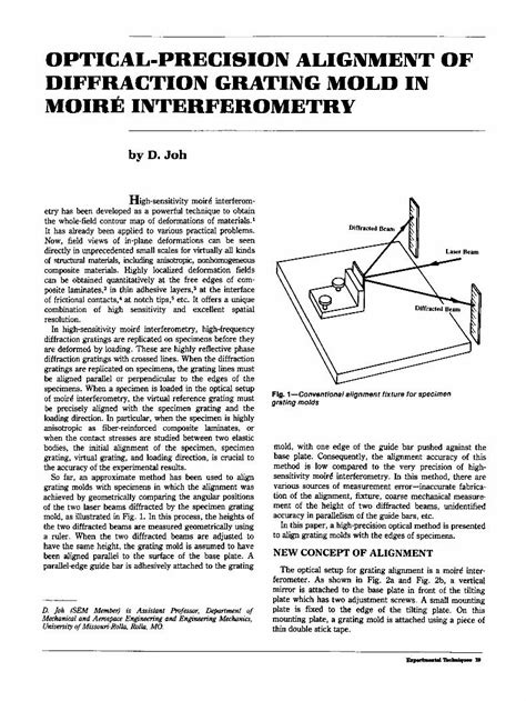 PDF OPTICAL PRECISION ALIGNMENT OF DIFFRACTION GRATING MOLD IN MOIRÉ