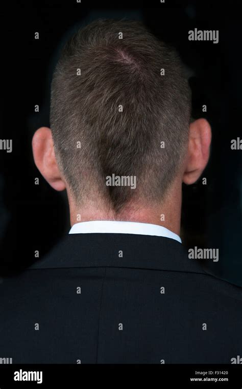 backside of a businessman with short hipster haircut Stock Photo - Alamy