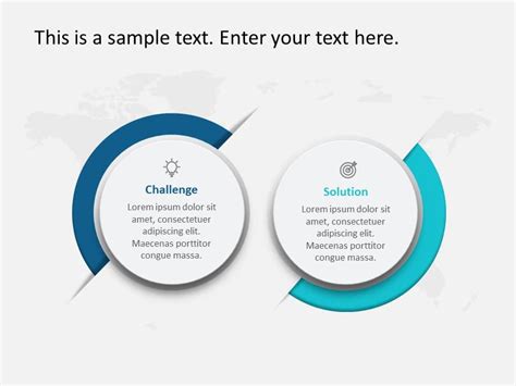 2 Steps Challenges and Solution PowerPoint Template