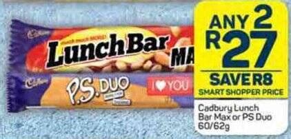 Cadbury Lunch Bar Max Or Ps Duo G Offer At Pick N Pay