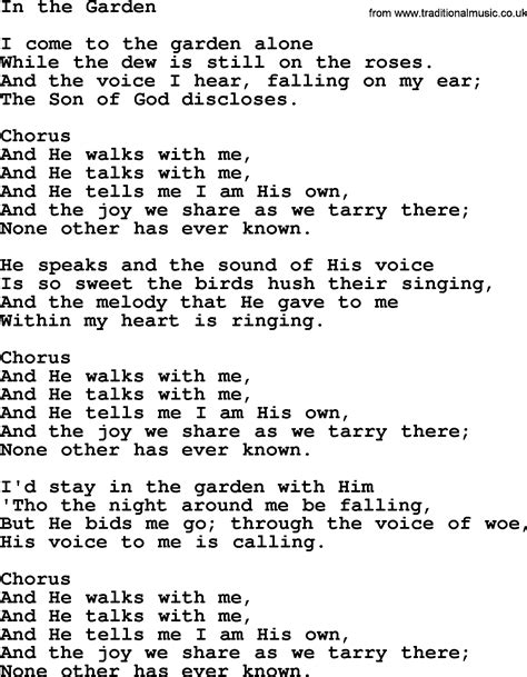 in the garden chords 1