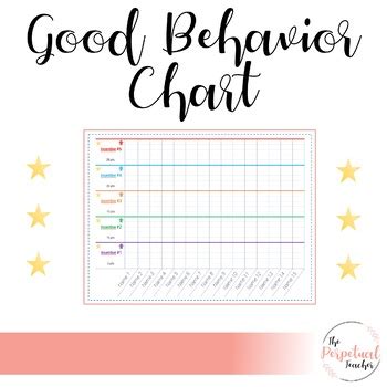 Good Behavior Chart by Hannah Stein | Teachers Pay Teachers