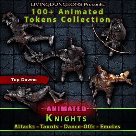 Animated 110 Knight Top Down Token Collection Roll20 Marketplace