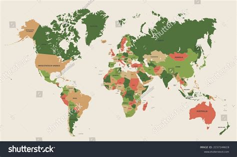 Colorful Vector World Map Vector Map Stock Vector (Royalty Free ...