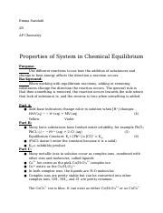 Experiment Lab Report Emma Sundahl R Ap Chemistry Properties Of