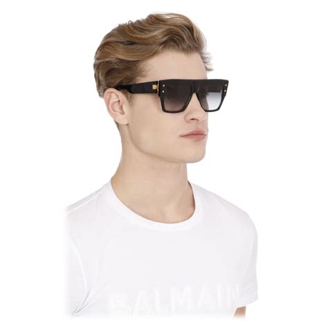 Balmain Black And Gold Tone Acetate B I Sunglasses Balmain Eyewear Avvenice