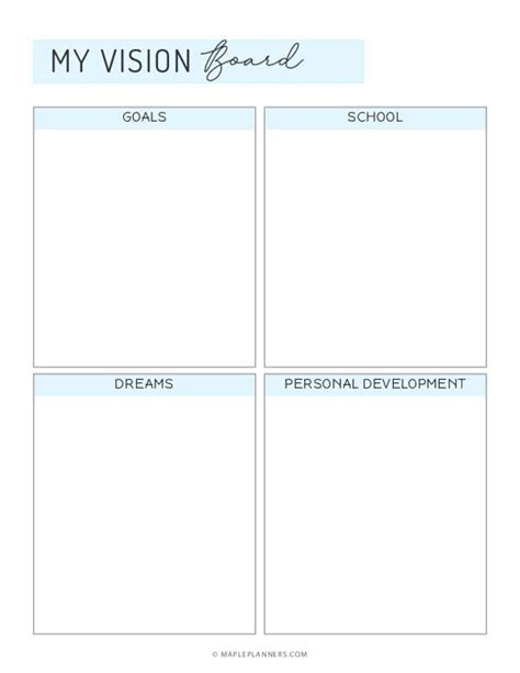 Free Student Vision Board Template