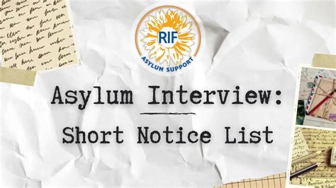 Asylum Interview Short Notice List Youtube