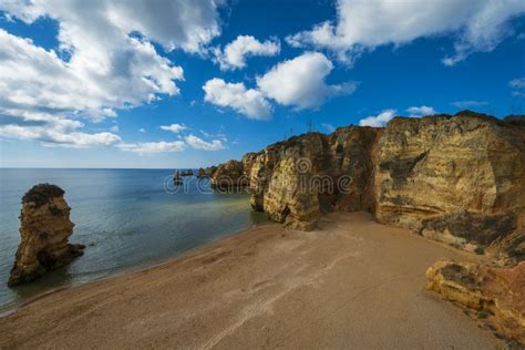 The Beautiful Dona Ana Beach Praia De Dona Ana in Lagos Stock Image ...