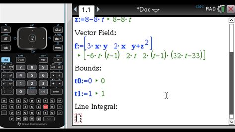 Vector Line Integrals On The TI Nspire CAS YouTube