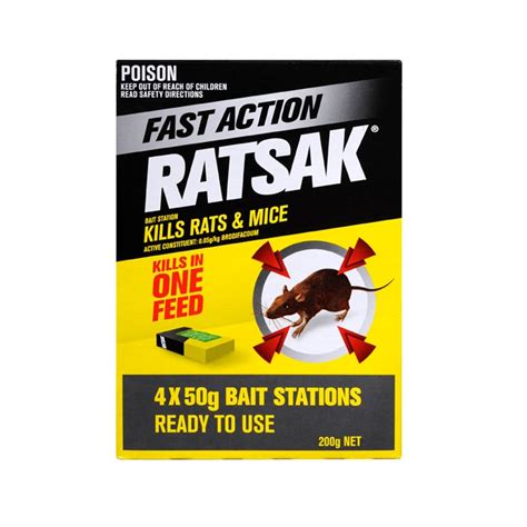 Ratsak Fast Action Rat And Mouse Bait Station Pack Bunnings Warehouse