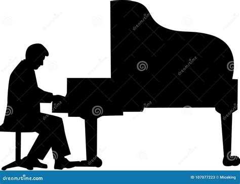 Piano In Silhouette Vector Illustration Cartoondealer