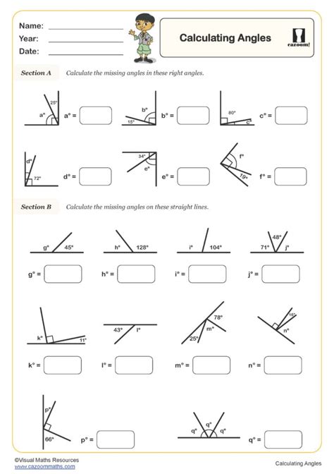 Calculating Angles A Worksheet Fun And Engaging Year 6 Pdf Worksheets