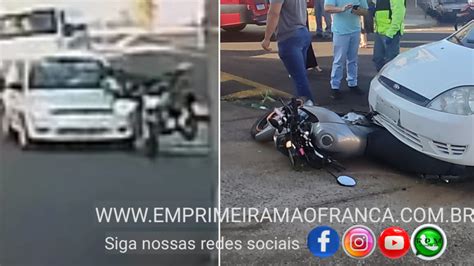 Motociclista vai parar debaixo de carro após acidente no Jardim