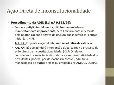 Ppt A O Direta De Inconstitucionalidade Powerpoint Presentation