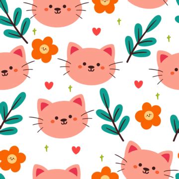 Seamless Pattern Doodle Vector Art Png Doodle Cat Seamless Pattern