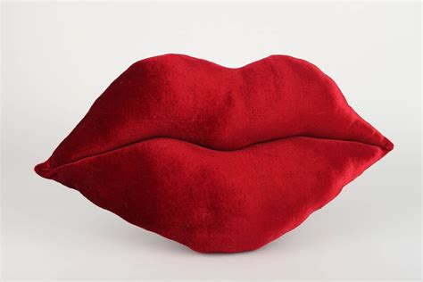 Red Lips Kiss Pillow Velvet Popart Home Decor For Modern Etsy In 2020