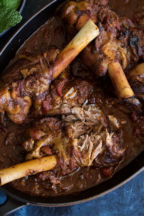 Braised Moroccan Lamb Shanks With Herb Salad Cooking With Cocktail Rings