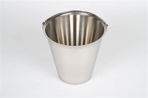 Graduated Stainless Steel Bucket Plain Base Ltr Capacity Creeds