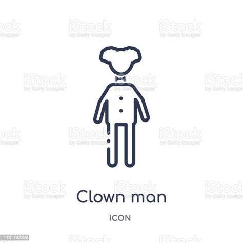 Linear Clown Man Icon From Circus Outline Collection Thin Line Clown Man Vector Isolated On