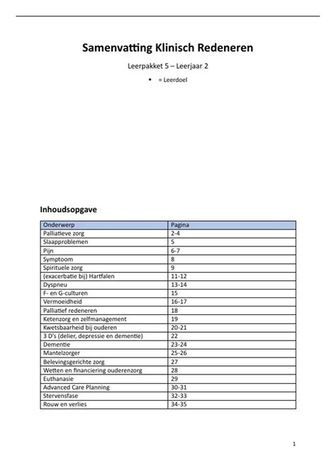 Samenvatting Klinisch Redeneren Leerpakket Leerjaar Klinisch