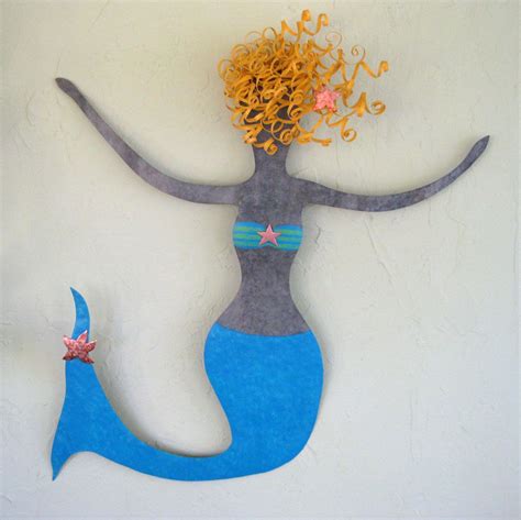 Hand Crafted Metal Mermaid Wall Art Extra Large Ocean Wall Decor