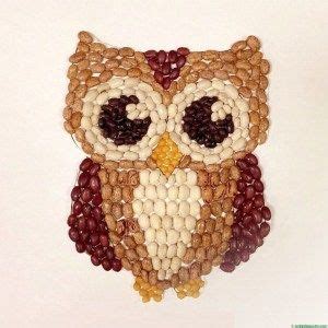 Manualidades Con Legumbres Para Ni Os Owl Crafts Seed Art Seed Craft