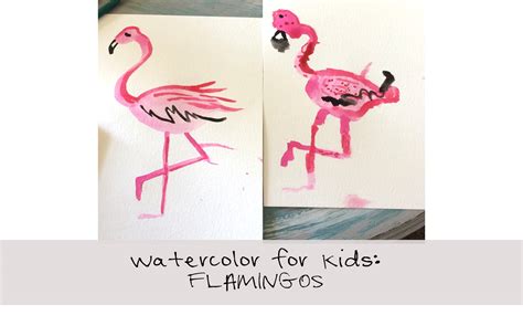 Watercolor Tutorial: Flamingos for Kids - Amy's Art Table