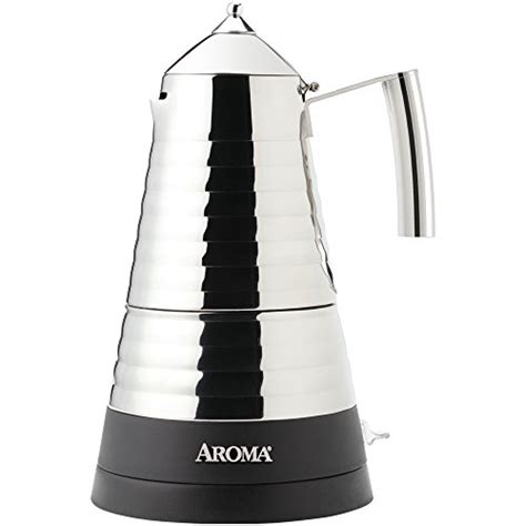 Premium 6 Cup Electric Espresso Maker, Stainless Steel, Home Kitchen ...