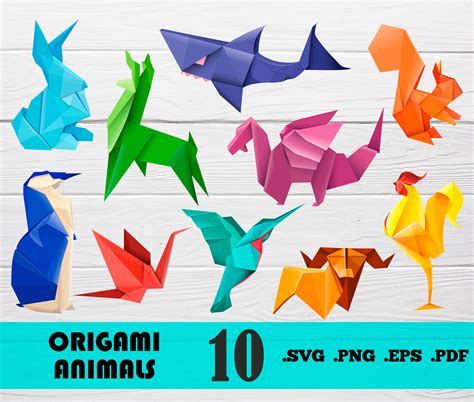 Origami Animals Svg, Origami SVG, Origami of Paper Svg, Origami Silhouette, Animals Svg,kids ...