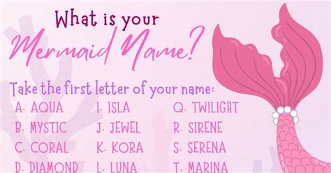 What Is Your Mermaid Name Free Printable Party Game