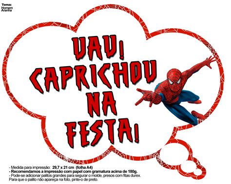 Plaquinhas Divertidas Homem Aranha Fazendo A Nossa Festa