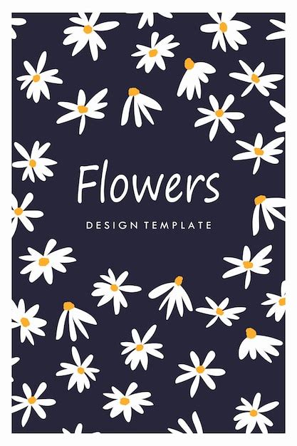 Premium Vector Floral T Card Template Cute Design With Hand Drawn