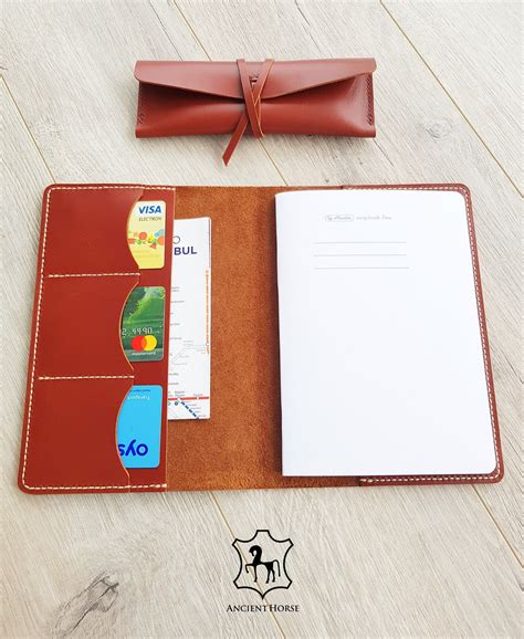 A5 Leather Notebook Cover Pen Case Holder Set Made Of Etsy