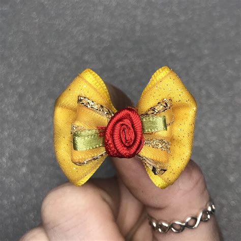 Belle Beauty And The Beast Inspired Disney Princess Bow Pin Fabric