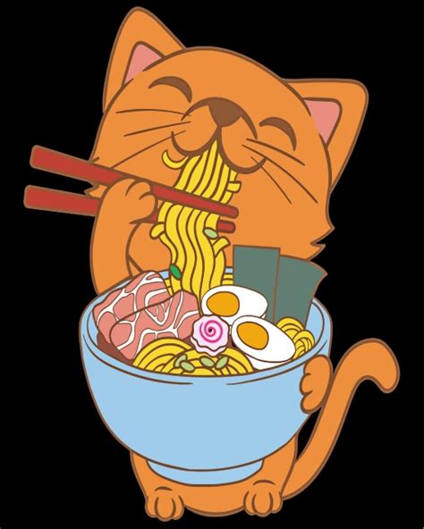 Cat Eating Ramen Paint By Numbers - Numeral Paint Kit