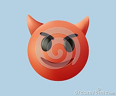 Demon Smileys Vector Bad Devil Smiley Face Or Red Emoticons With