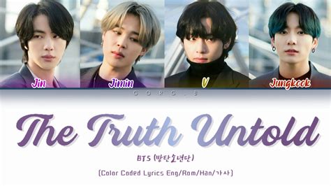 Bts The Truth Untold Feat Steve Aoki Color Coded Lyrics